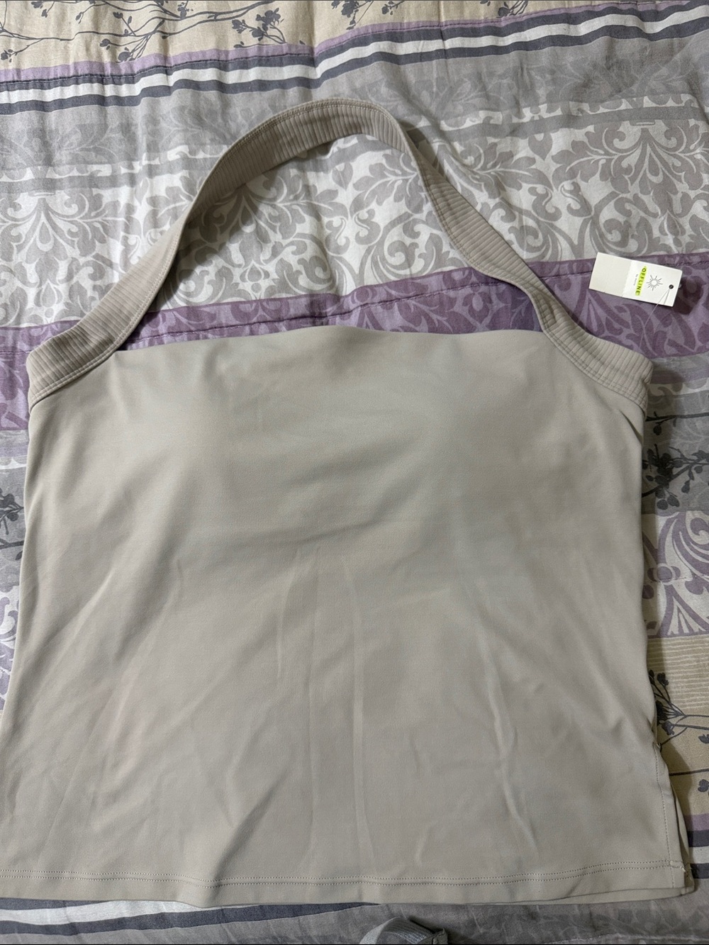 Offline by Arie Neutral halter Tank Top in Light Beige